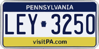 PA license plate LEY3250
