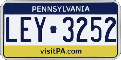 PA license plate LEY3252