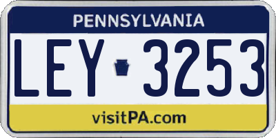 PA license plate LEY3253