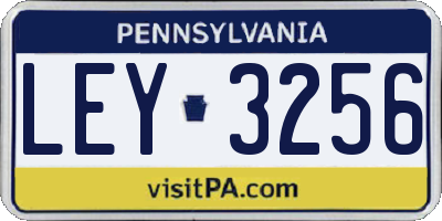 PA license plate LEY3256