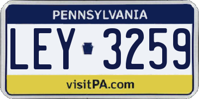 PA license plate LEY3259