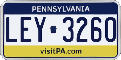 PA license plate LEY3260