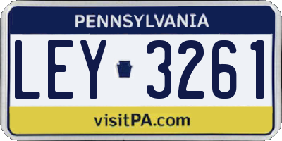 PA license plate LEY3261