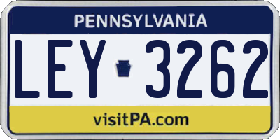 PA license plate LEY3262