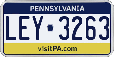PA license plate LEY3263