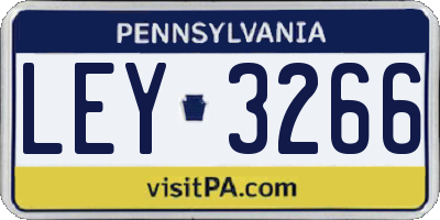 PA license plate LEY3266