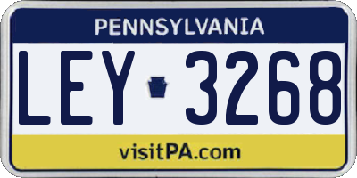 PA license plate LEY3268