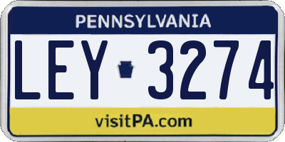 PA license plate LEY3274
