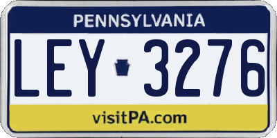 PA license plate LEY3276