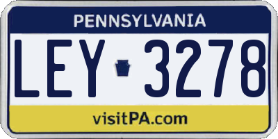 PA license plate LEY3278