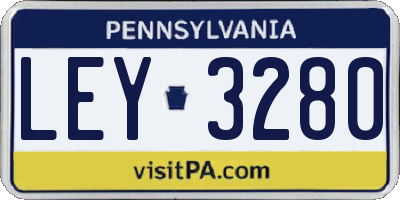 PA license plate LEY3280