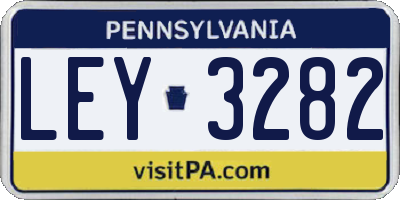PA license plate LEY3282