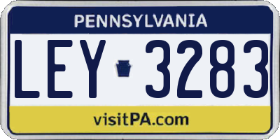 PA license plate LEY3283