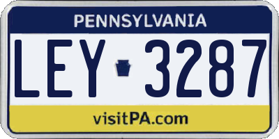 PA license plate LEY3287