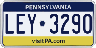 PA license plate LEY3290