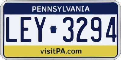 PA license plate LEY3294