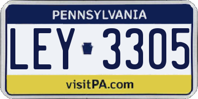 PA license plate LEY3305