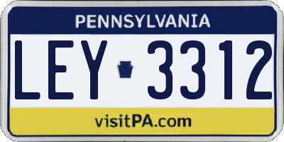 PA license plate LEY3312