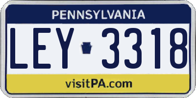 PA license plate LEY3318