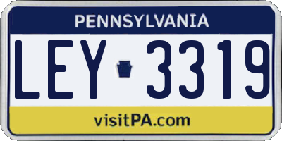 PA license plate LEY3319