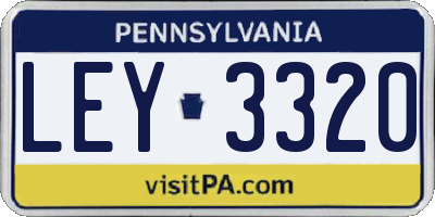 PA license plate LEY3320