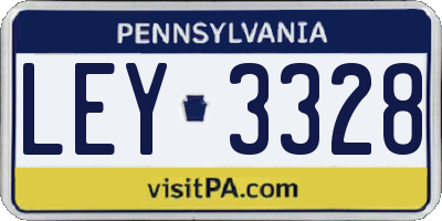 PA license plate LEY3328