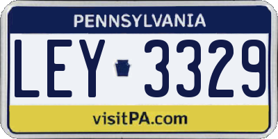PA license plate LEY3329