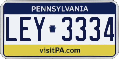 PA license plate LEY3334