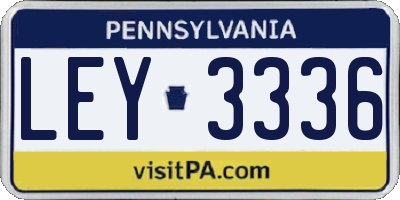 PA license plate LEY3336