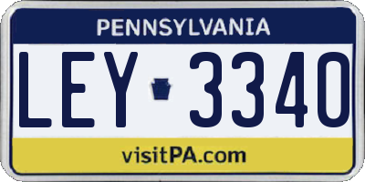 PA license plate LEY3340