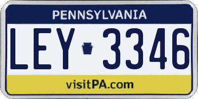 PA license plate LEY3346