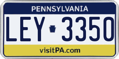 PA license plate LEY3350