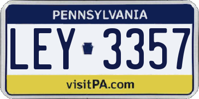 PA license plate LEY3357