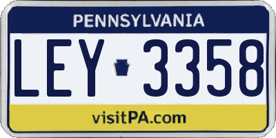 PA license plate LEY3358