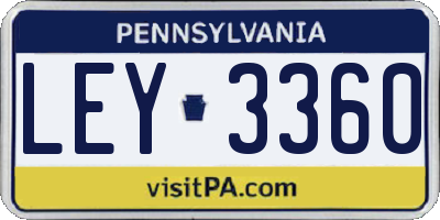PA license plate LEY3360