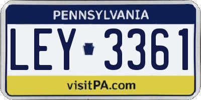 PA license plate LEY3361