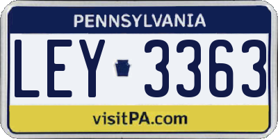 PA license plate LEY3363