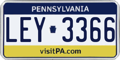 PA license plate LEY3366