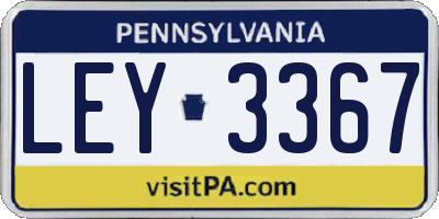 PA license plate LEY3367