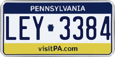PA license plate LEY3384
