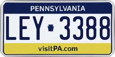 PA license plate LEY3388