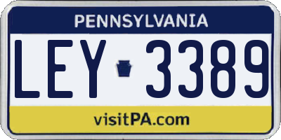 PA license plate LEY3389