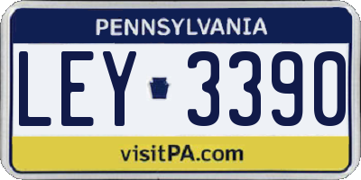 PA license plate LEY3390