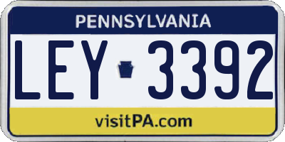 PA license plate LEY3392