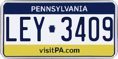 PA license plate LEY3409