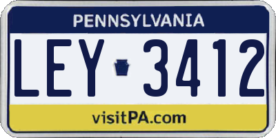 PA license plate LEY3412