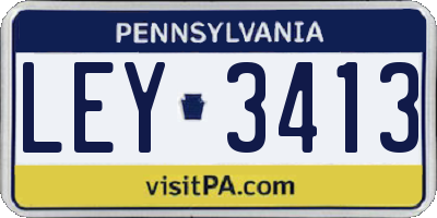 PA license plate LEY3413