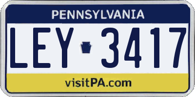 PA license plate LEY3417