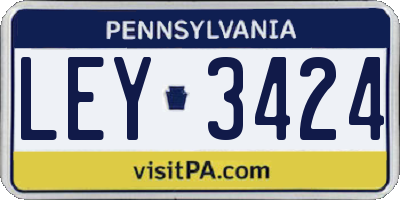 PA license plate LEY3424