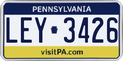 PA license plate LEY3426